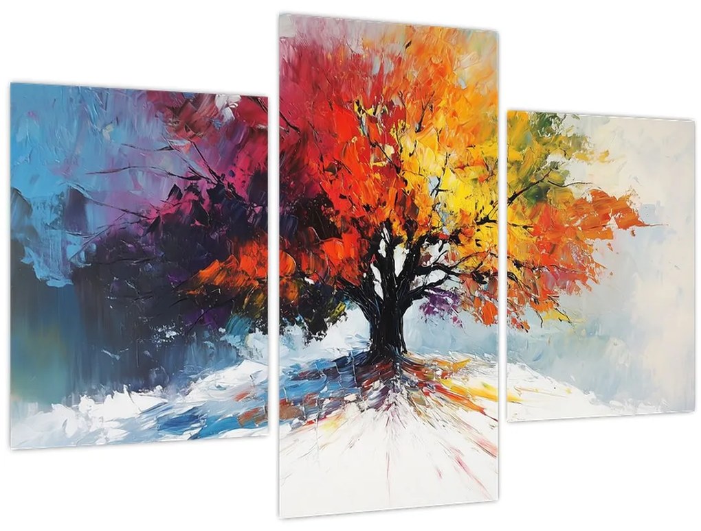 Obraz - Pestrofarebný strom (90x60 cm)