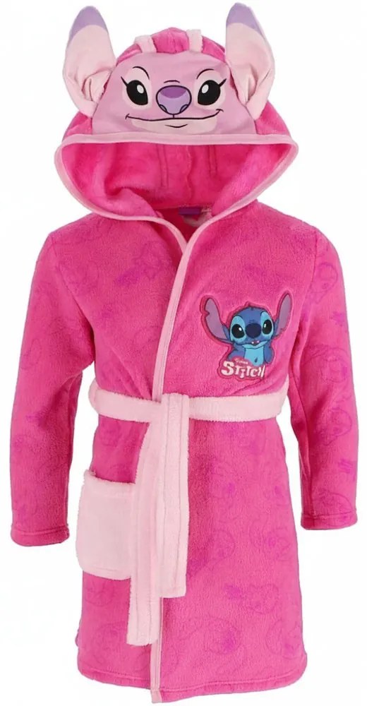 Dievčenský coral fleece župan s kapucňou Lilo &amp; Stitch - Angel, 110 / 116