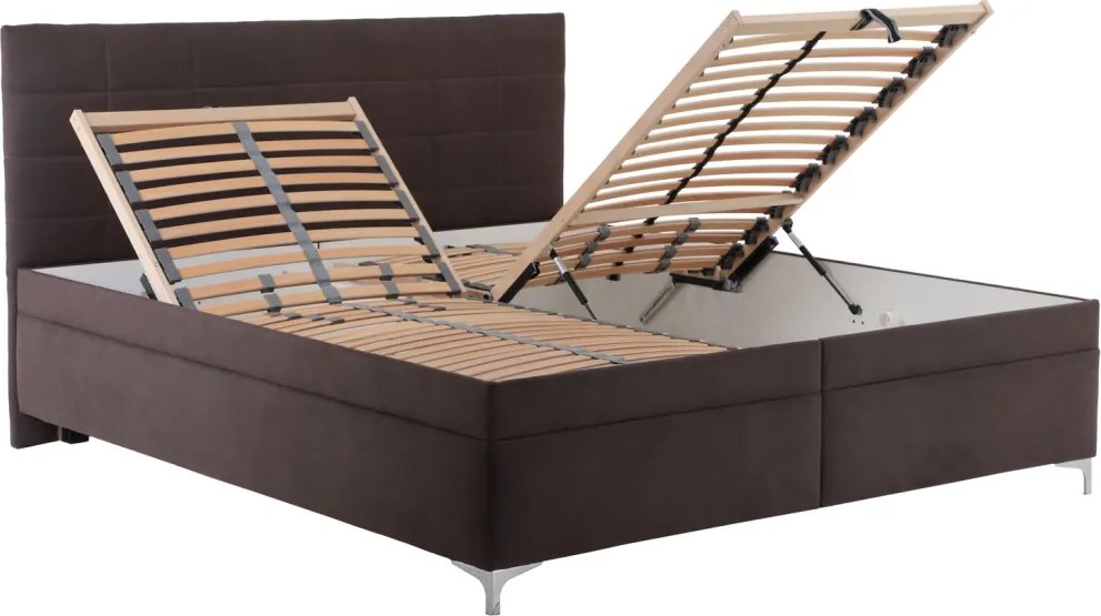 Posteľ Izolda 180x200 cm, hnedá látka