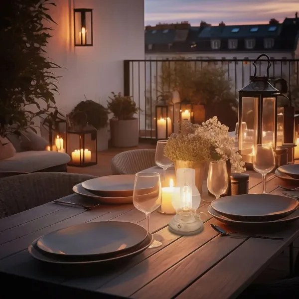 Brilo - LED stmievateľná vonkajšia nabíjateľná stolná lampa KANEA LED/1,5W/5V IP44 1200 mAh béžová