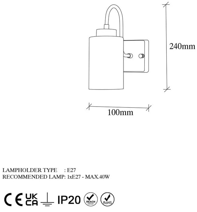 Čierno-biele nástenné svietidlo ø 10 cm Duzsuz – Opviq lights