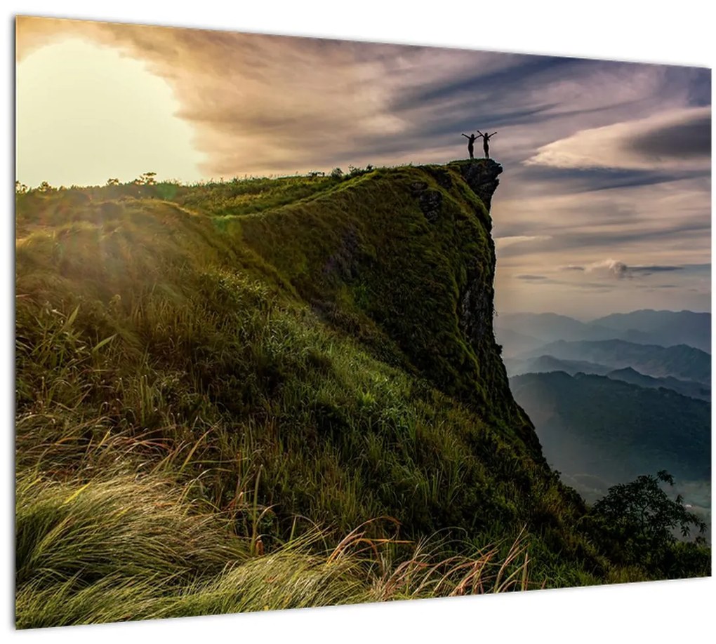 Sklenený obraz žien na útese (70x50 cm)