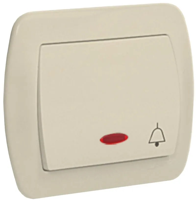 AD1L spínač zvončeka podsvietený béžový