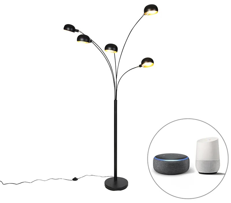 Inteligentná stojaca lampa čierna 5-svetlo vrátane Wifi B35 - Sixties