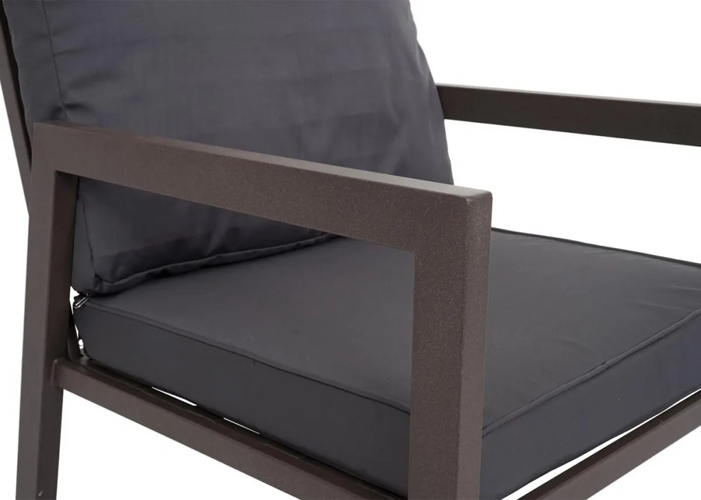 Záhradná súprava 2 kresiel, lavice a stolíka HWC-L64 - sivý poťah