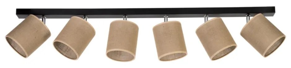 Jute Stropné svietidlo 6xE27 Max.25W Čierna/Béžová