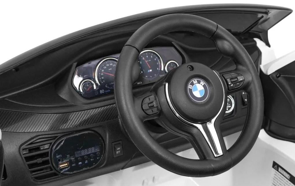 RAMIZ ELEKTRICKÉ AUTÍČKO BMW X6 - NELAKOVANÉ - BIELE - MOTOR 2X45W - BATÉRIA 2 x 6V/7Ah - 2023