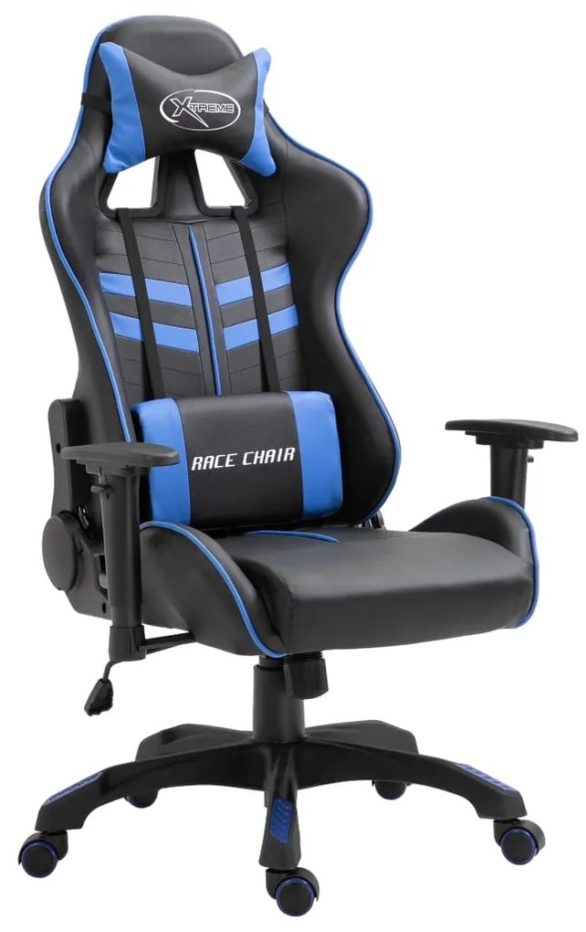 vidaXL Herná stolička, modrá, umelá koža