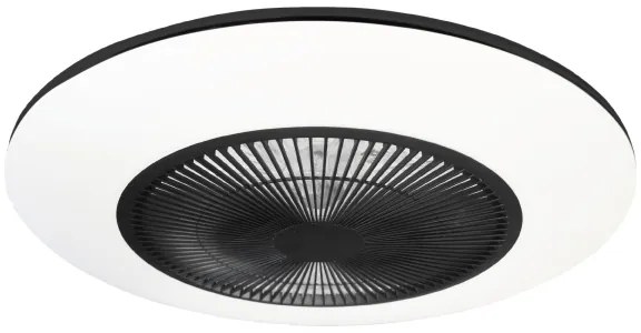 LED Stmievateľné stropné svietidlo s ventilátorom ARIA LED/38W/230V čierna/biela +DO