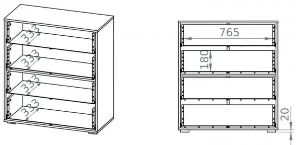 Komoda SARPA 96x86 cm biela/hnedá