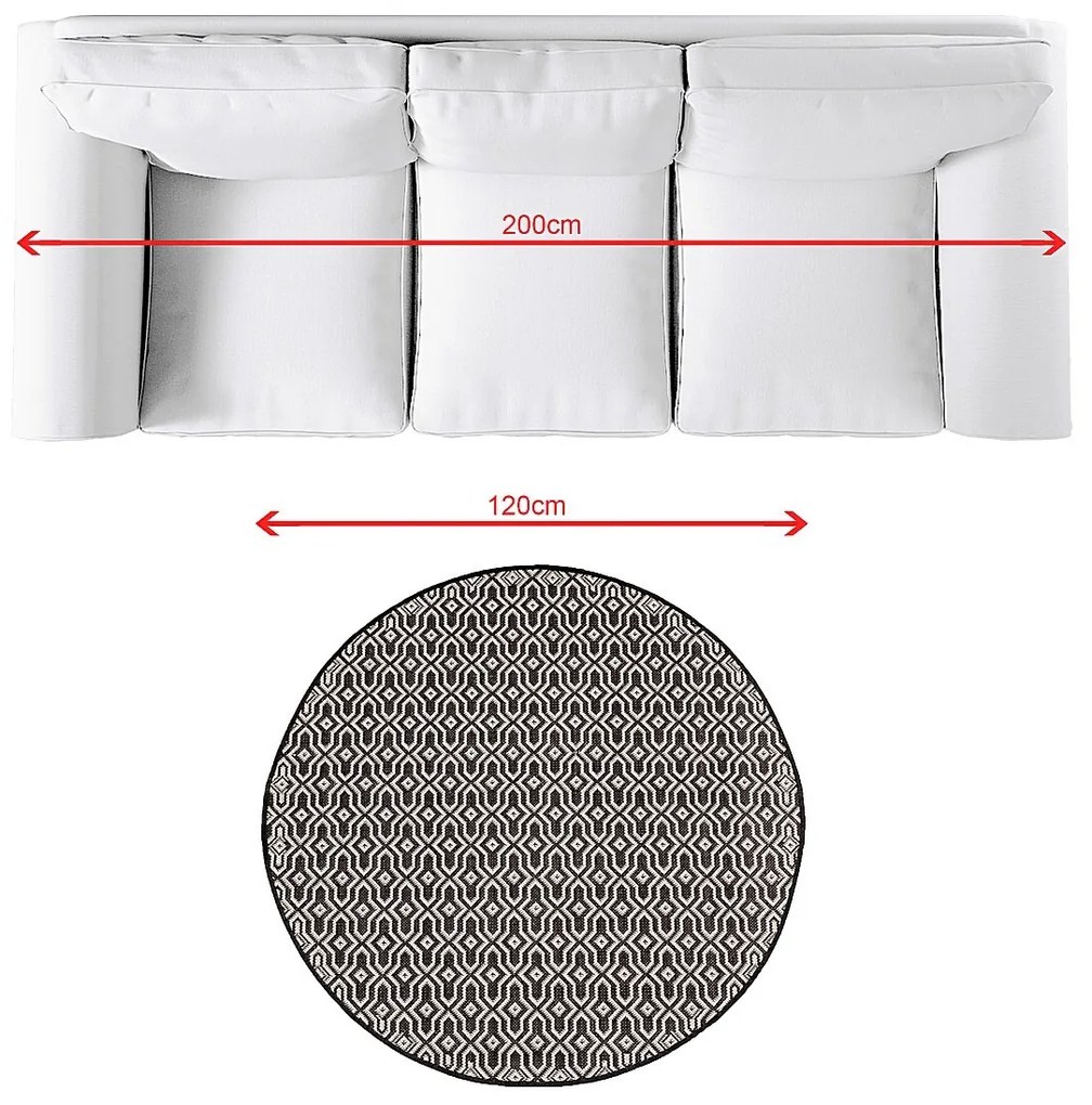 Koberec Lineo black/beige 120cm