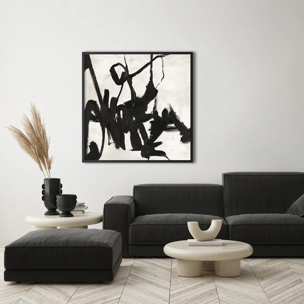 Ručne maľovaný obraz 100x100 cm Playblack 1 – Malerifabrikken