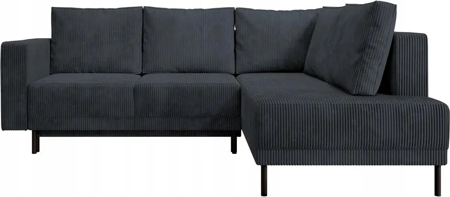 Rohová sedacia súprava Rodriguez (p) (tmavosivá čierna)
