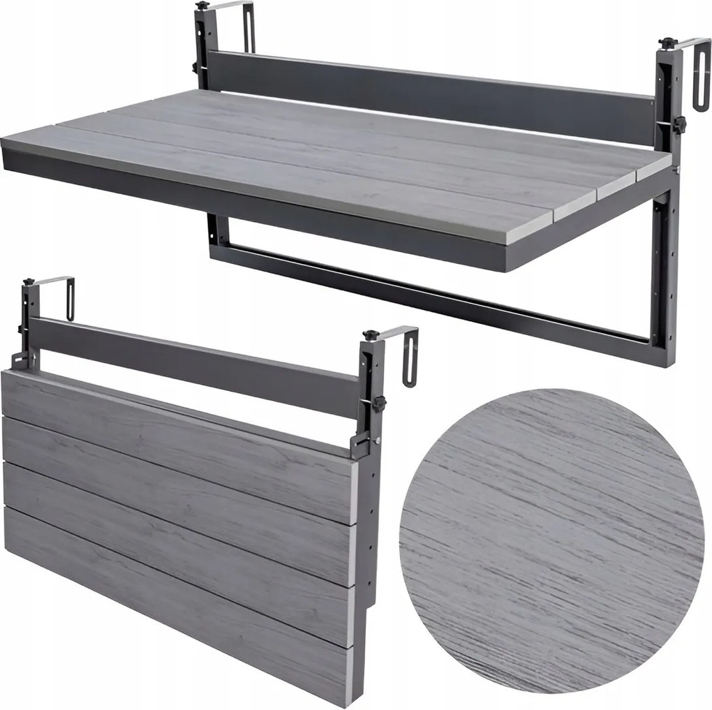Závesný balkónový stolík na zábradlie