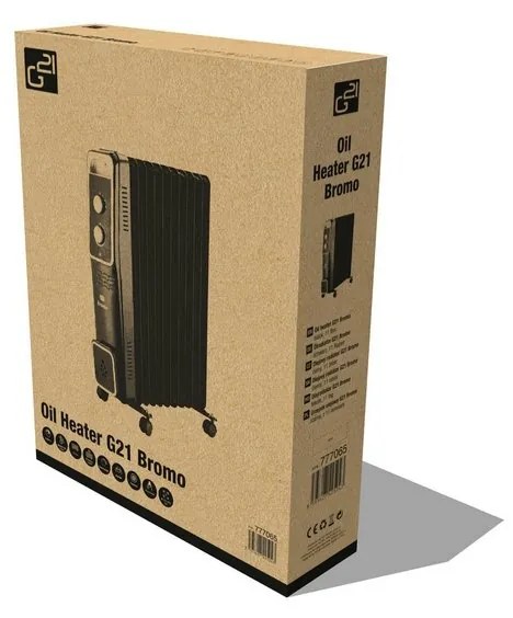 G21 Bromo olejový radiátor, 11 rebier, 2500 W,čierny, L