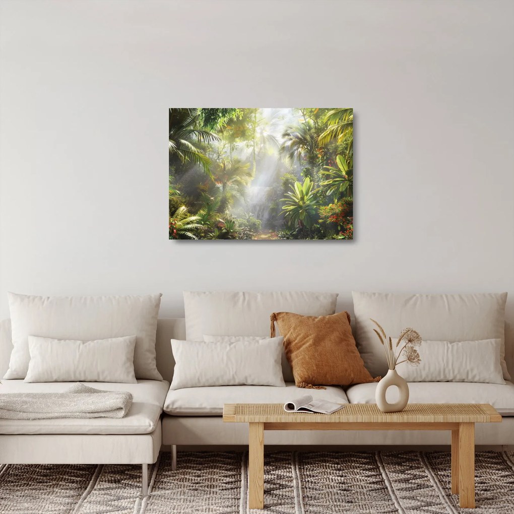 Sklenený obraz - Tropický dažďový prales (70x50 cm)