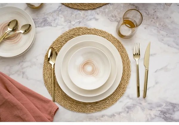 24-dielna jedálenská súprava, béžová/porcelán