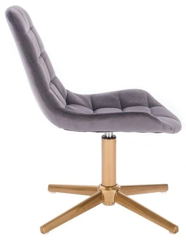 LuxuryForm DESIGN Stolička PARIS VELUR na zlatom kríži - šedá