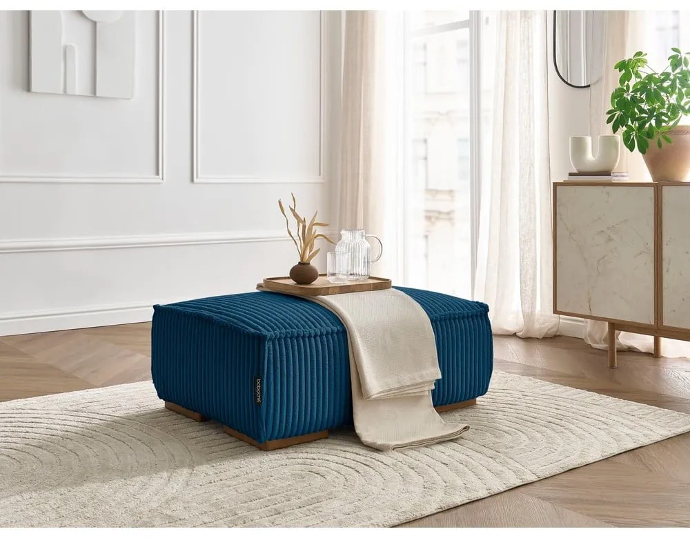 Modrá menčestrová podnožka Chelsea – Bobochic Paris