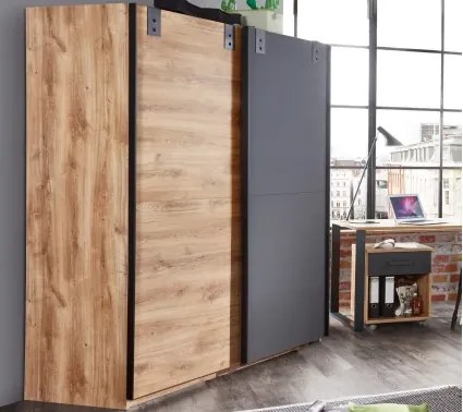 Šatník s posuvnými dverami Liverpool, 180 cm, dub%