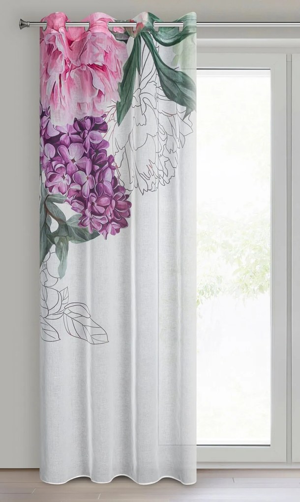 ZÁVES NA KRÚŽKOCH ISA, SADA 2KS 140X260 CM KVETY