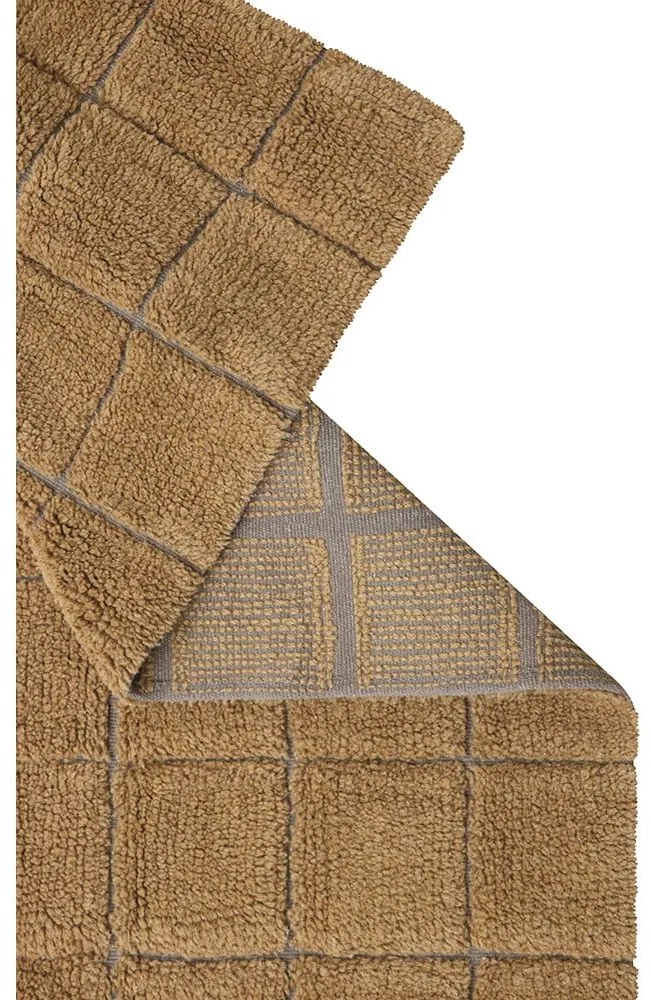 Okrovožltý ručne tkaný vlnený behúň 80x230 cm Mosaic Ochre – Lorena Canals