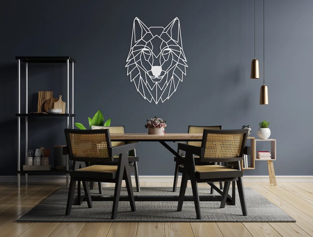 drevko 3D nálepka na stenu Polygonálny vlk Rozmer obrazu: 44,5 x 32,5 cm, Farba dekorácie: Čierna