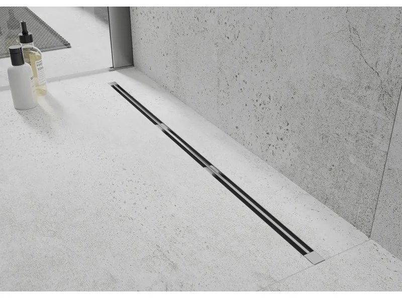 Mexen Flat Super Slim, super tenký odtokový žľab s 360° rotačným sifónom 100 cm, nerez, 1051100