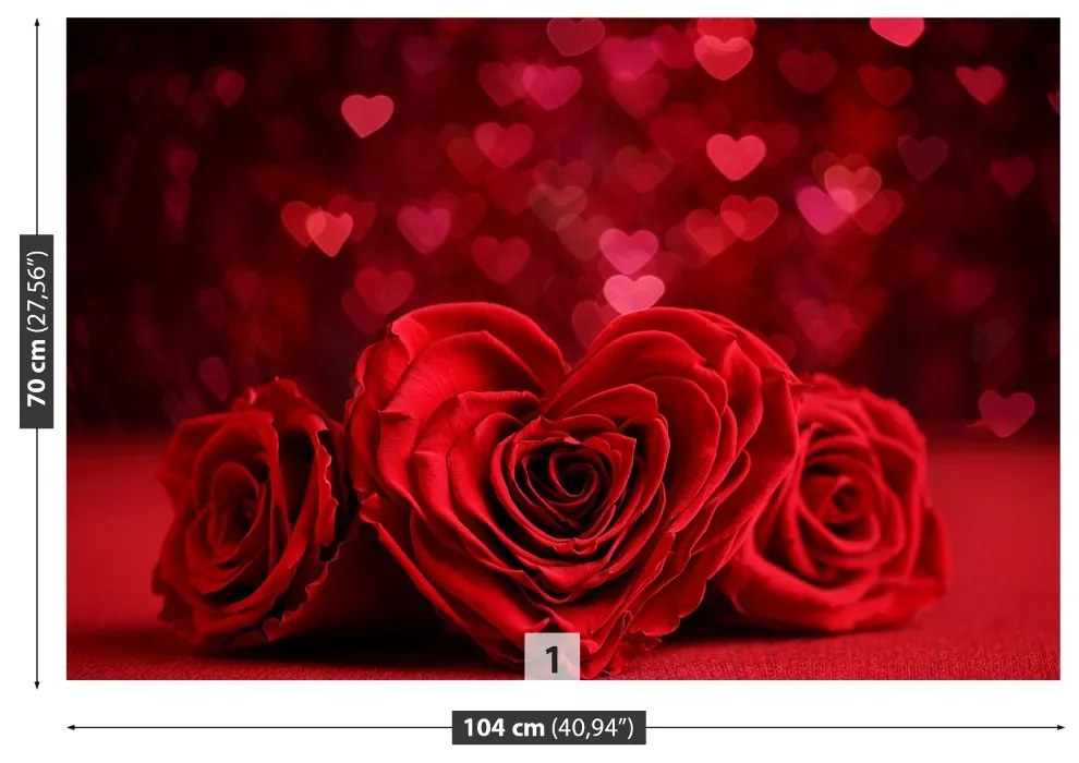 Fototapeta Vliesová Ruže srdce 416x254 cm