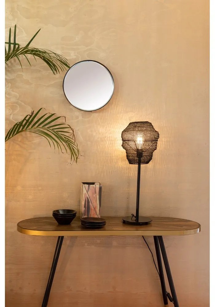 Čierna stolová lampa White Label Lena