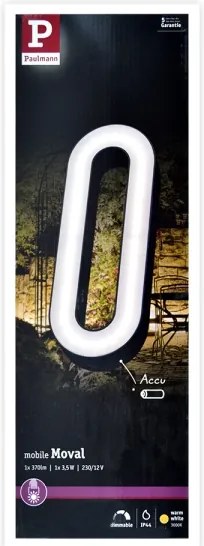 Paulmann 93933 - LED/6W IP44 Stmievateľná vonkajšia prenosná lampa MOVAL 230V
