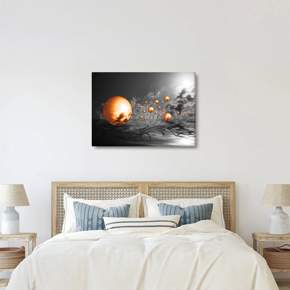 Obraz oranžových abstraktných gulí (70x50 cm)