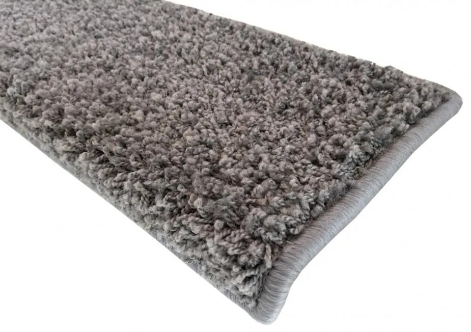 Nášľapy na schody Color shaggy šedý obdĺžnik, samolepiaci - 24x65 obdĺžnik (rozmer vrátane ohybu) Vopi