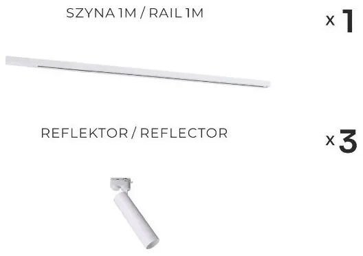 Zuma Line 3559 - Bodové svietidlo pre lištový systém LULU 3xGU10/35W/230V biele