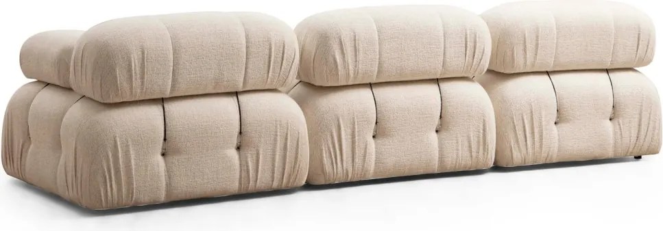 Třímístná modulární pohovka Bubble 288 cm bouclé krémová