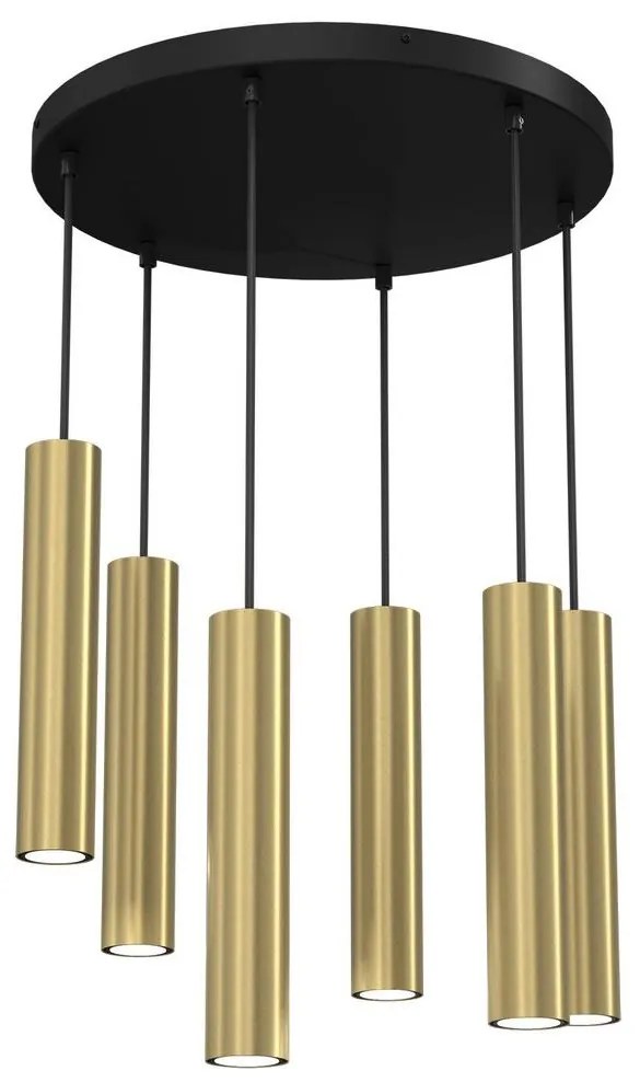 Luster na lanku RAITO 6xGU10/8W/230V mosadz