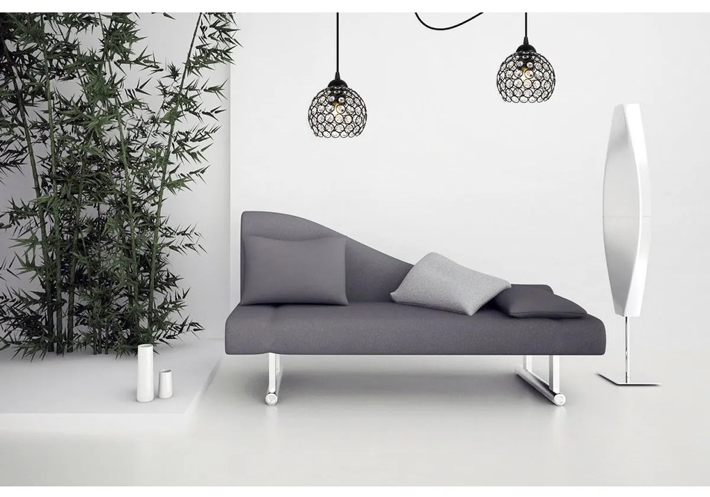 Závesné svietidlo Crystal Spider, 2x čierne krištáľové tienidlo