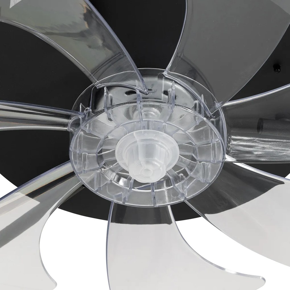 Stropný ventilátor čierny 70 cm vrátane LED stmievateľný s diaľkovým ovládaním - Maddy