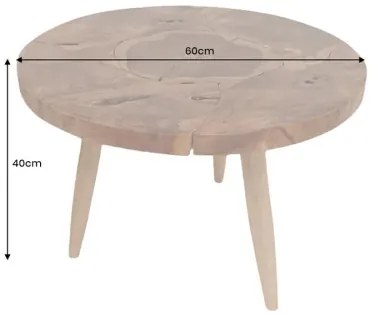 Konferenčný stôl Mosaik 44712 Ø60cm Drevo Teak  - Komfort-nábytok