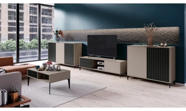 Komoda RONJA taupe/čierna