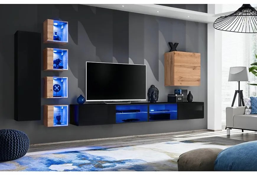 Obývacia Stena Switch Xxvi Čierna/Wotan