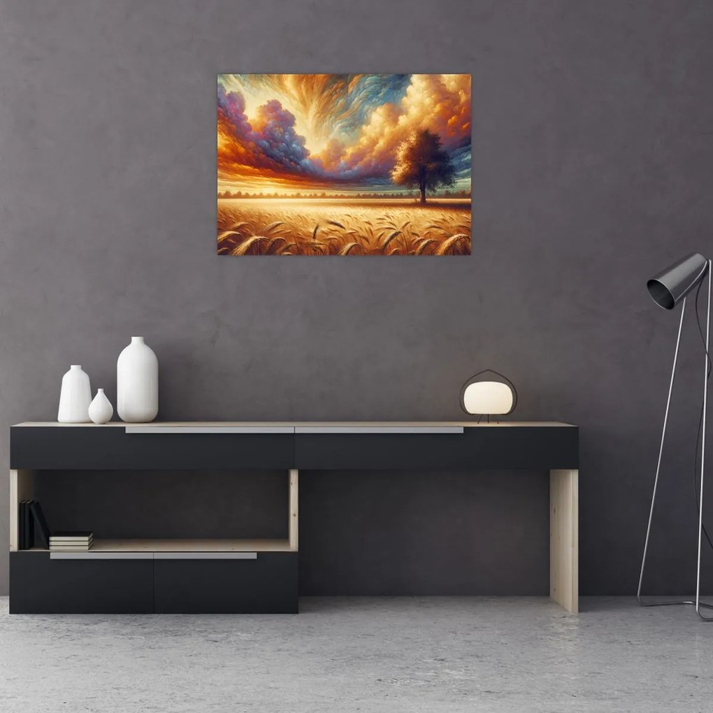 Obraz – Strom na poli (70x50 cm)
