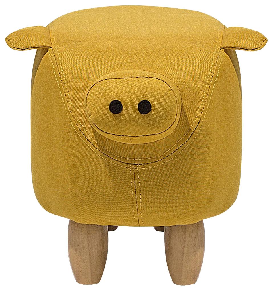 Žltá stolička prasiatko PIGGY Beliani