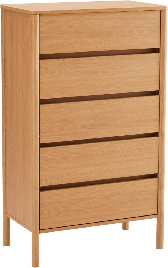 Vysoká komoda Blair s 5 zásuvkami (CD02) prírodný dub 70x118 cm