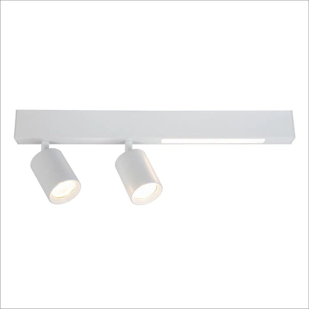 EUlight Stropné svietidlo Magnet, 2x biele kovové tienidlo + 1x LED 5W, w