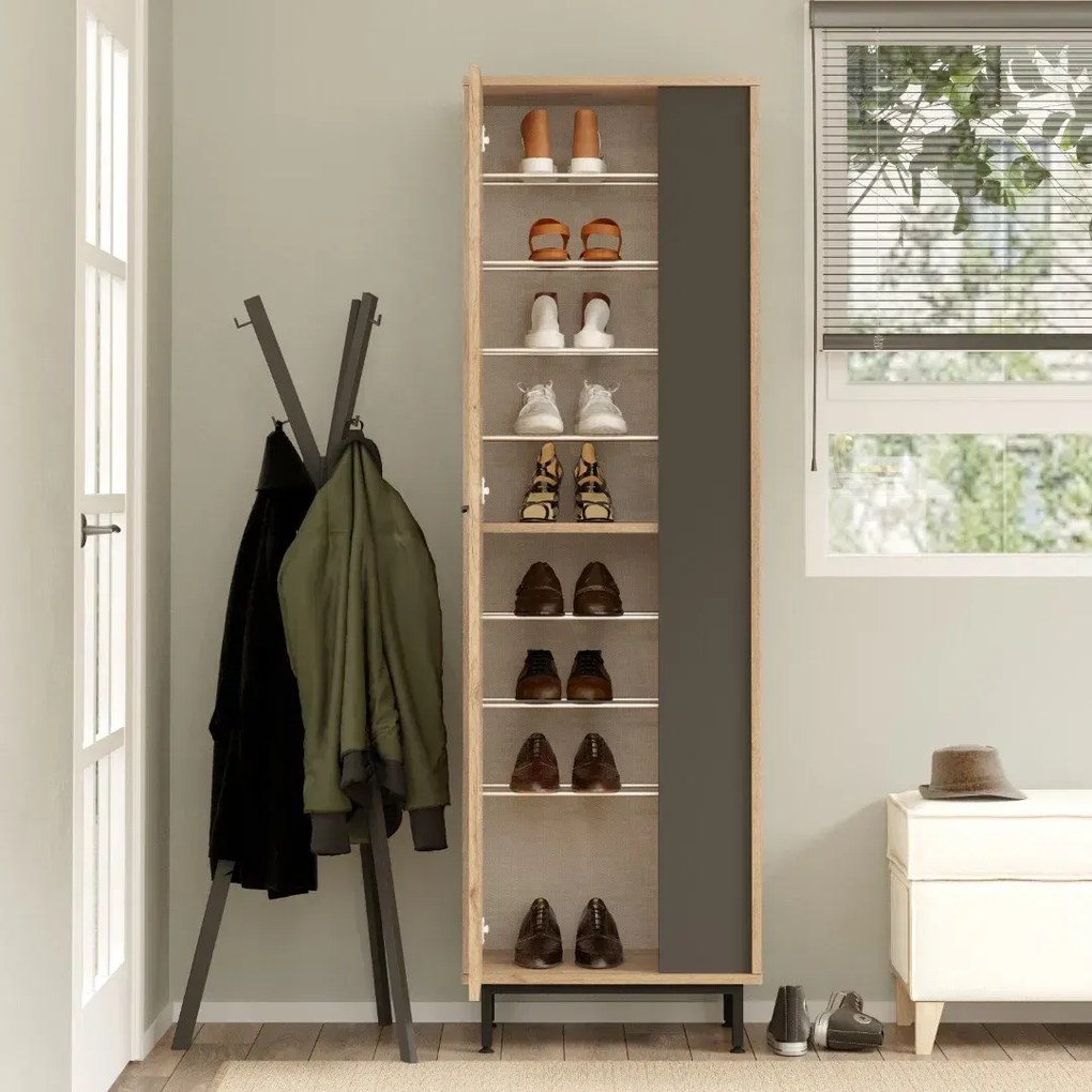 Vysoký botník Houseland Artego dub Castello/antracitovo šedý