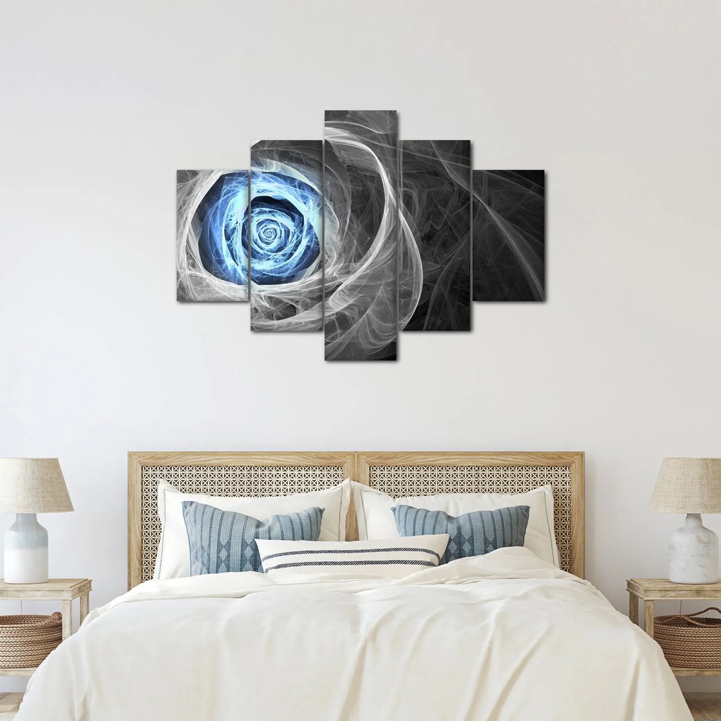 Obraz - Abstraktné ruže modrá (150x105 cm)