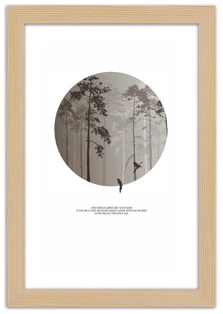 Gario Plagát Vtáky v lese Farba rámu: Bez rámu, Rozmery: 30 x 45 cm