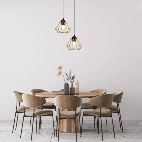 Luster na lanku CEED GOLD 2xE27/60W/230V pr. 28 cm čierna/zlatá