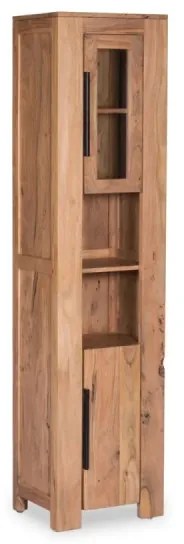 furniture-nabytek.cz - Masívna kúpeľňová skrinka Auckland z akáciového dreva, lakovaná, hnedá – 45×35×185 cm